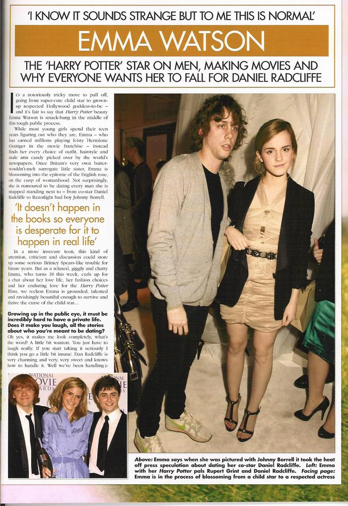 Thanks to EmmaWatson.net, scans of an interview with Emma Watson, 