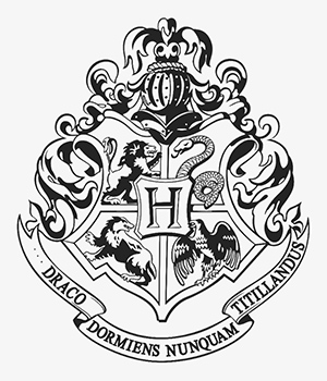 Hogwarts School Emblem Crest, showcasing the 4 houses